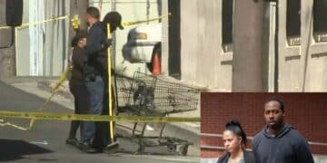 Suspect arrested after shopping cart found with burning body parts