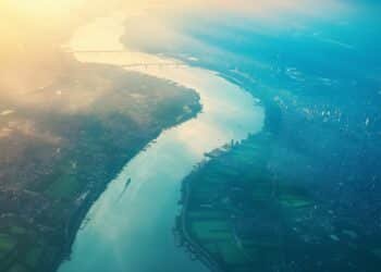 Waterway of NJ with bridge in the distance