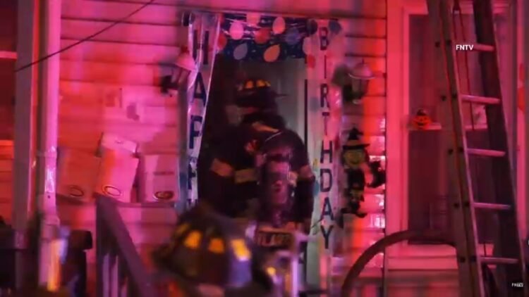 burned home in Newark, NJ after birthday party house fire
